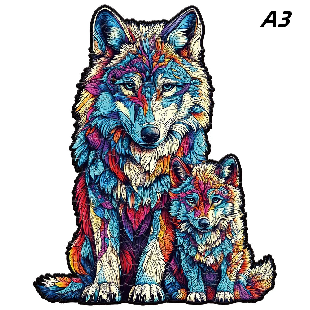 EZ Jigsaw Puzzle Mysterious Animal Puzzles Dog Puzzles Gift for Adult Kids Educational Fabulous Gift Interactive Games Wooden Toys