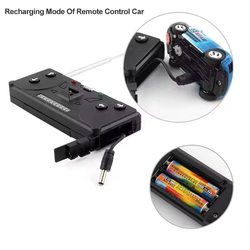 EZ Mini Can Mini Cans RC Car Battery Operated Plastic Remote Control Racing Vehicle with Roadblocks Micro Racing Car for Kids Boys