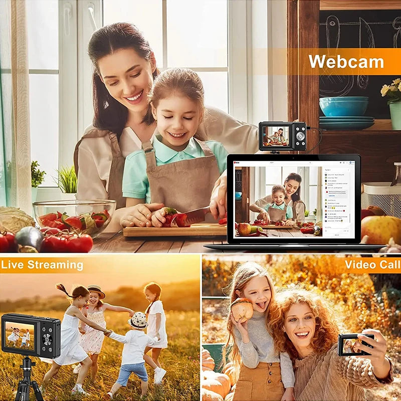 EZ Digital Camera Children Camera for Children Camcorder with 16x Zoom Compact Cameras 1080P 44MP Cameras for Beginner Photography