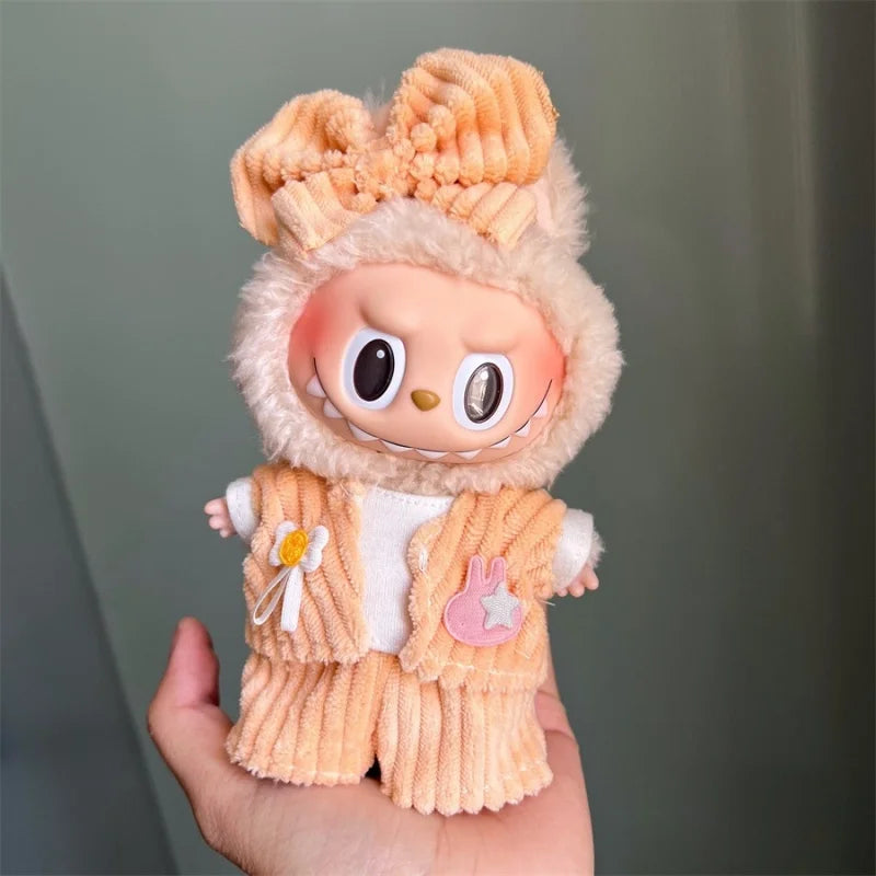 EZ Mini Plush Doll Clothes Outfit Accessories for 17cm Labubu V1 V2 and Multiple Series - The Perfect Attire for Your Doll