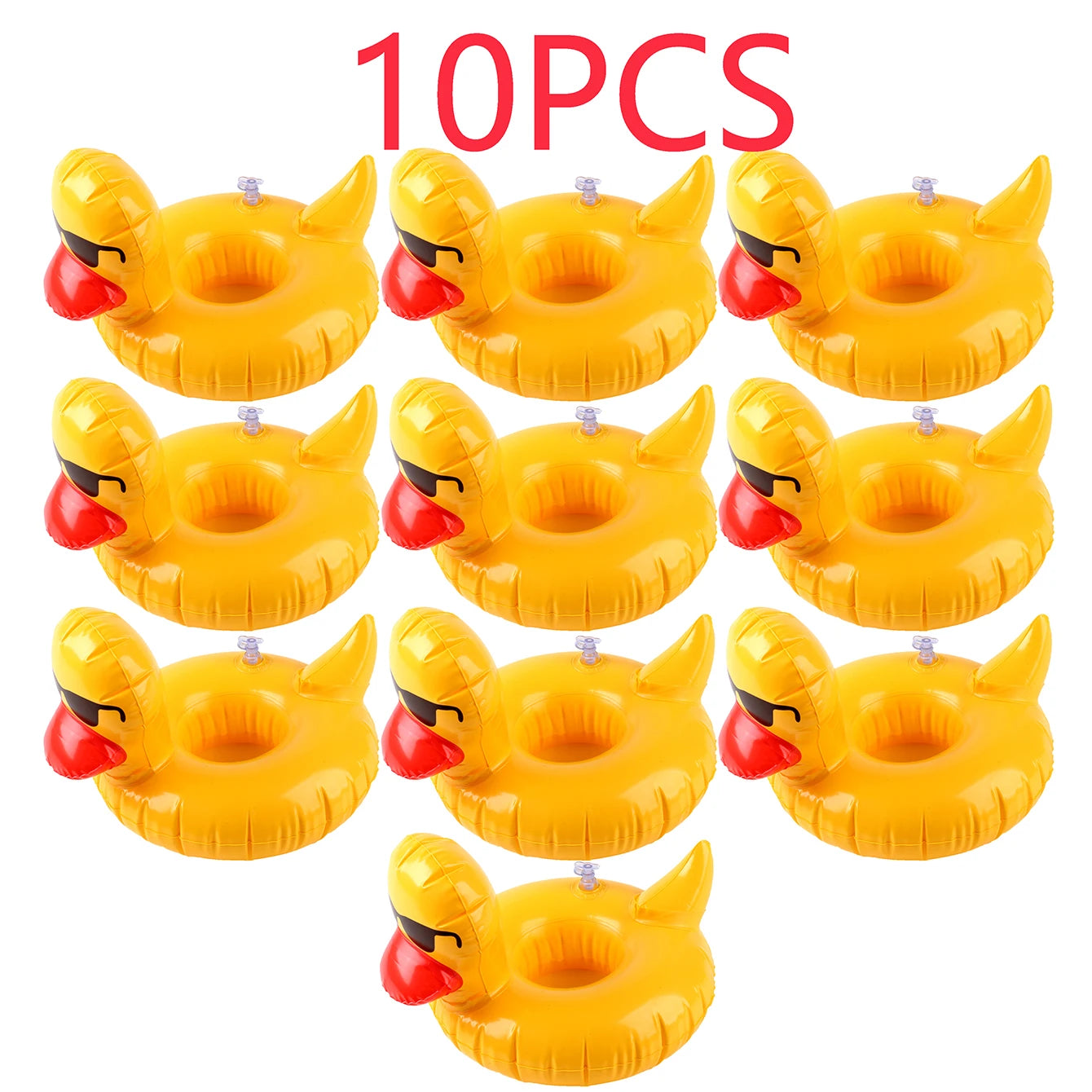 EZ 5/10PCS inflatable cup holder set tray, inflatable swimming pool drink holder floating coaster, summer swimming pool party.