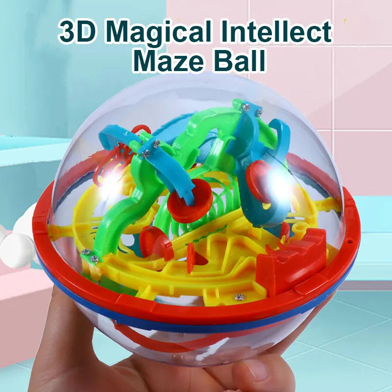 EZ Maze Ball Mini 3D Magic Puzzle Intelligence  Idea Perplexus Maze Game Labyrinth IQ Gifts Display Stand for Kids and Adults