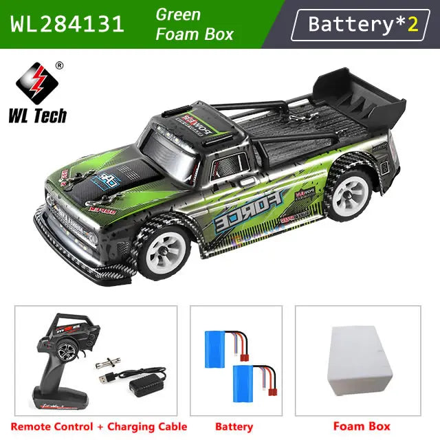 EZ WLtoys 284131 1:28 4WD 2.4G Mini RC Racing Car High Speed Off-Road Remote Control LED Light Drift Alloy Truck Boys Toy Kids Gift