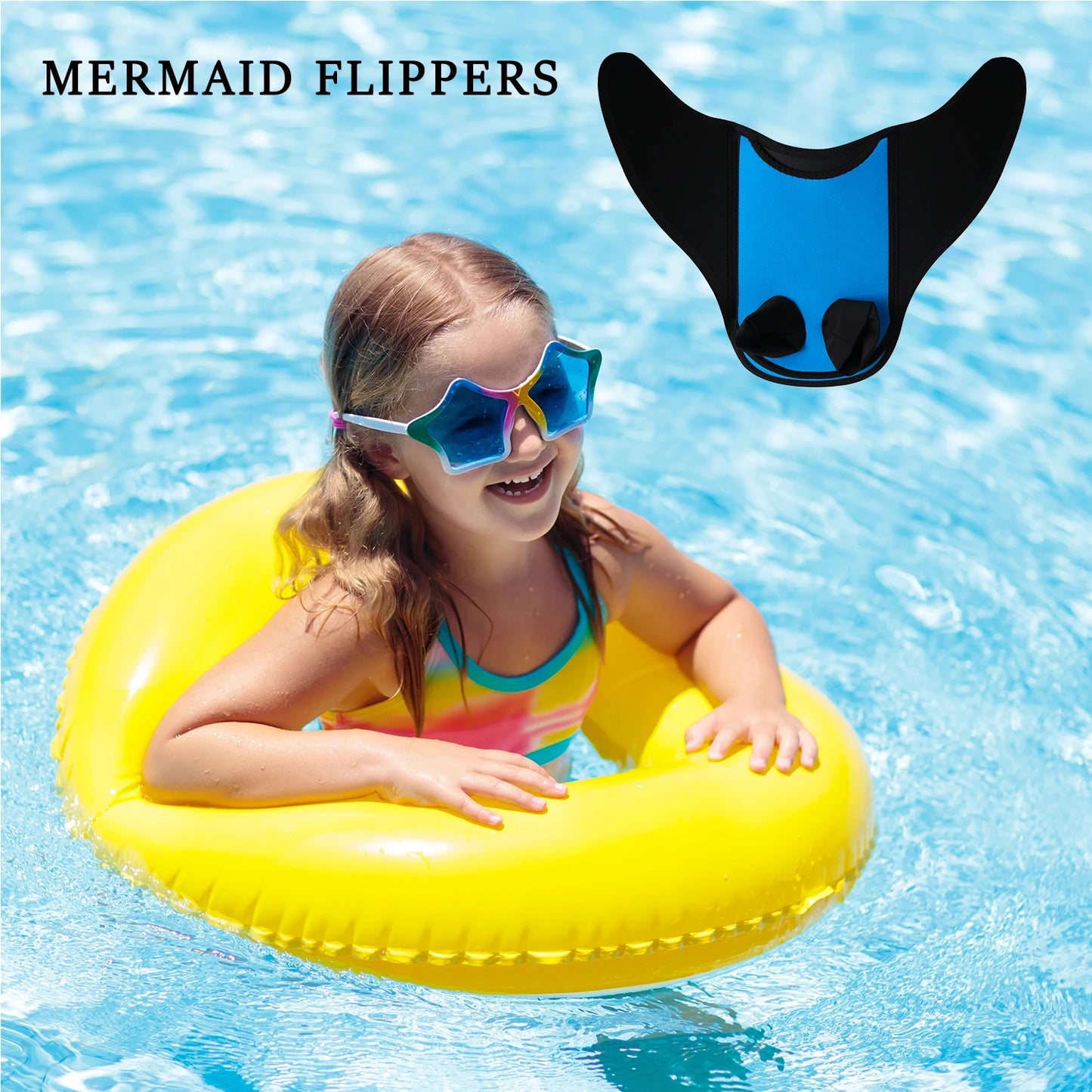 EZ Mermaid Monofin, Swim Fin for Kids Mermaid Tail Girl Snorkel Fins Swim Flippers Full Foot Water Sports Enthusiasts Diving Fins