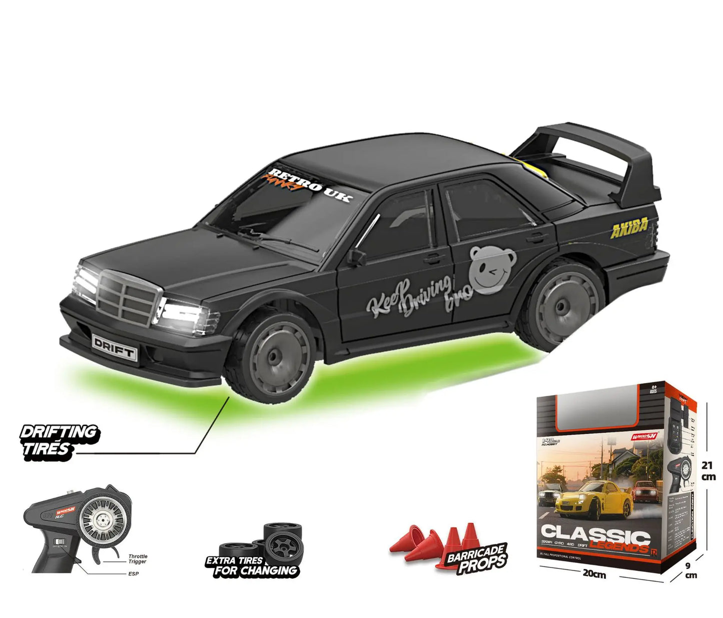 EZ Drift1/43 Mini Rc Car 2.4gq Fully Proportional 3-Speed Variable Speed Jdm Drift Remote Control Car Desktop Boychildren'Stoy Gift