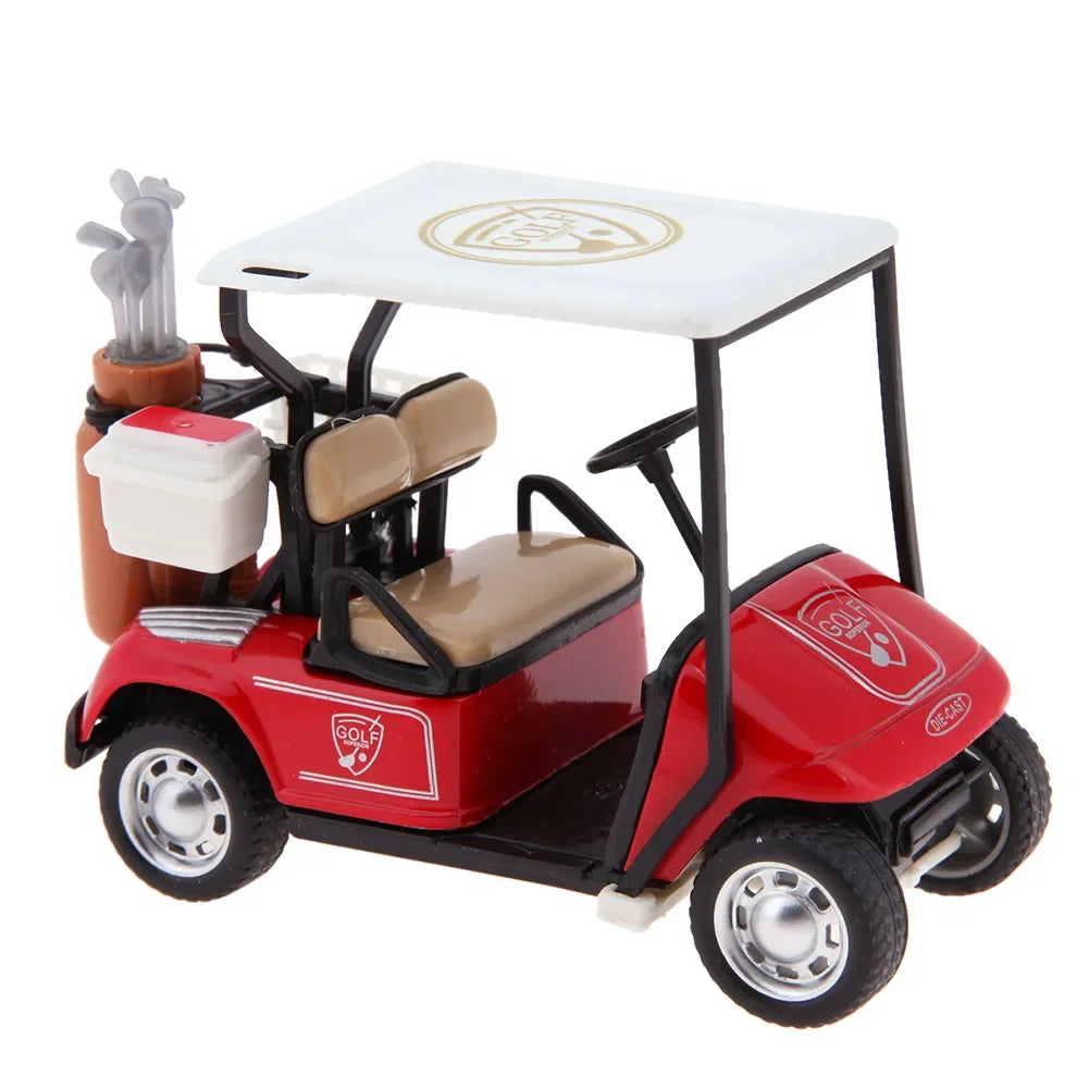 EZ 1/36 Golf Model Car Mini Pullback Action Golf Cart Model Kids Toy Easy Operation with Light Music Safe for Children Holiday Gift