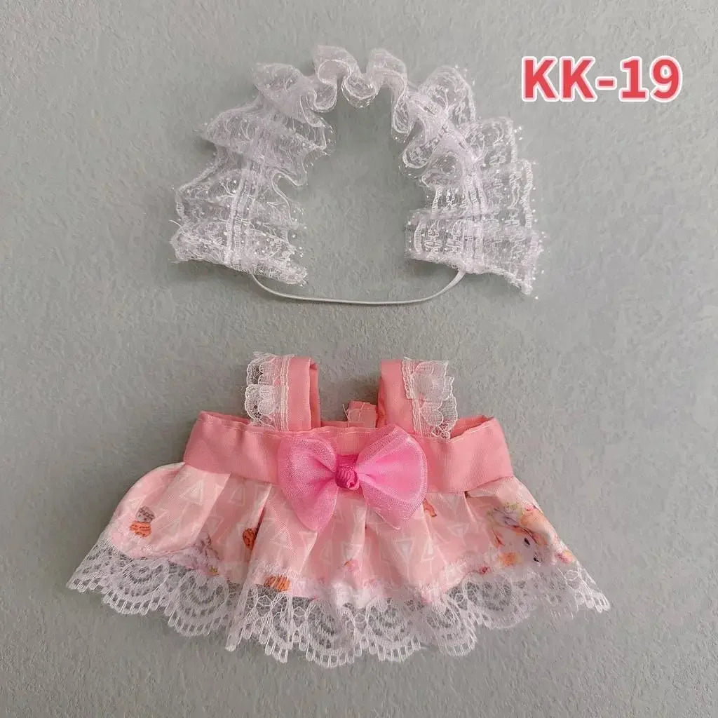 EZ 20cm Plush Doll'S Clothes Outfit Accessories For Korea Kpop Exo Labubu Idol Dolls Lolita set cute little princess skirt Clothing