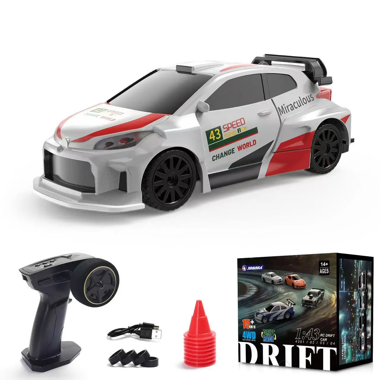 EZ 1/43 RC Car 2.4G Mini remote Control Racing Drift Car RTR 4WD Off-road High Speed Vehicle Model Toys for Kids Adults Mini Gifts