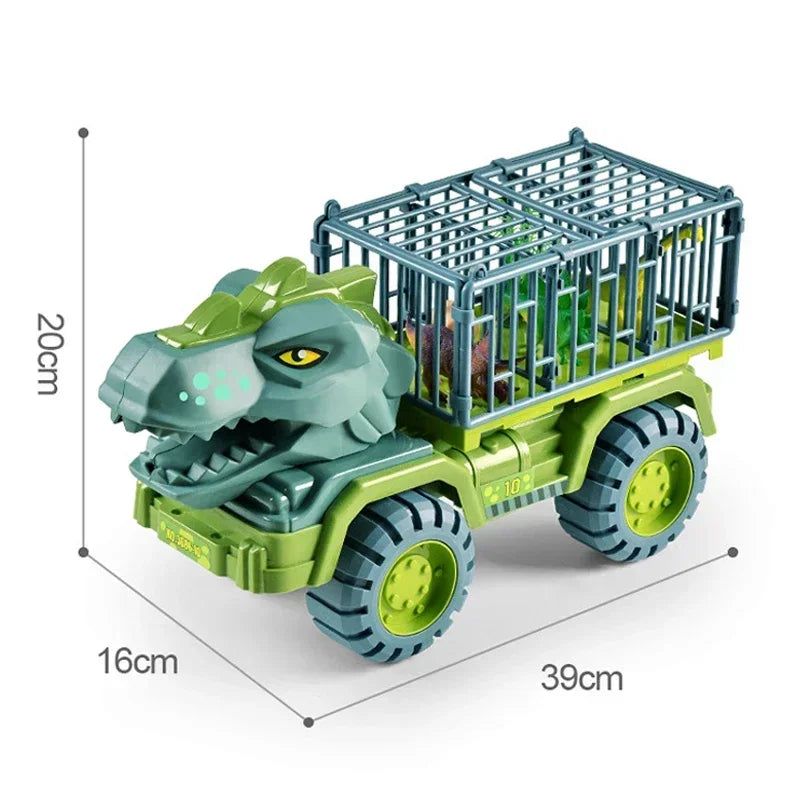 EZ Boys Car Toys Dinosaur Truck Transport Carrier Vehicle Dino Animal Model Tyrannosaurus Rex Truck Game Children Birthday Gifts