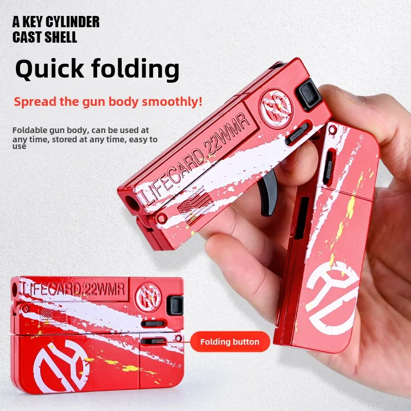 EZ 2.0 Upgraded Lifecard Alloy Folding Toy Blaster Shooting Model For Adults Kids Boys Birthday Gifts