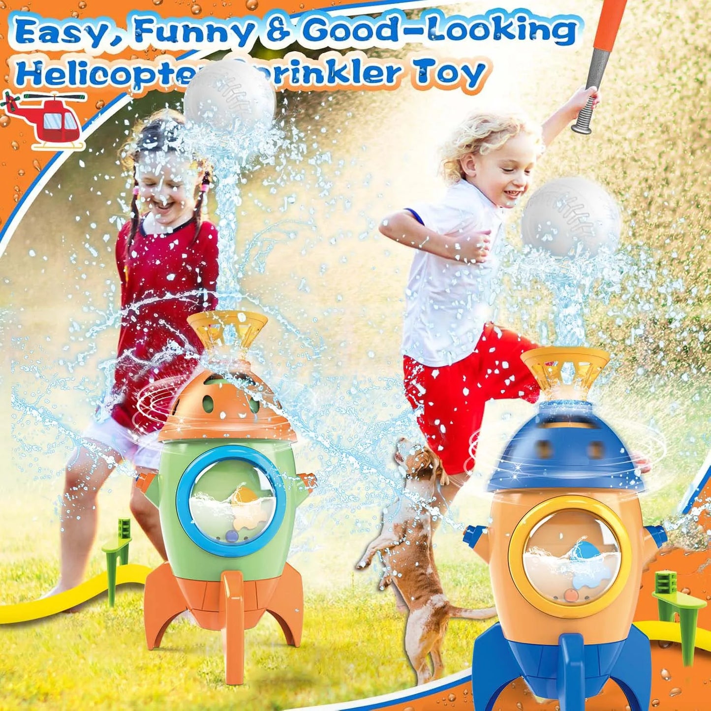 EZ outdoor Water Toy Baby Bath Toys Cartoon Frog Dinosaur Sprinkler Rotating Spray Garden Yard  Fun Games Toys for Kids boys girls