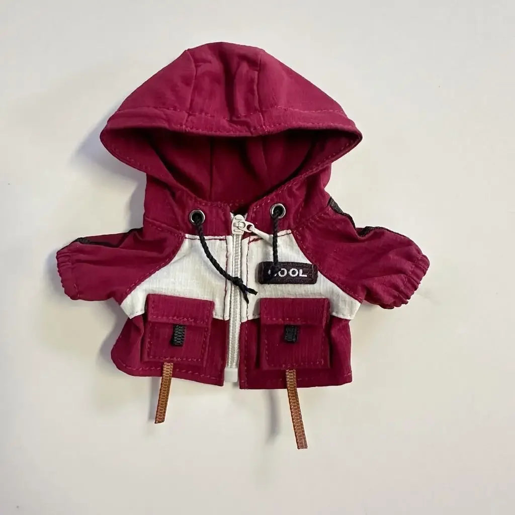 EZ 17cm Mini Plush Doll'S Clothes Outfit Accessories For Korea Kpop Exo Labubu Idol trendy cool tooling pocket Clothing Gift