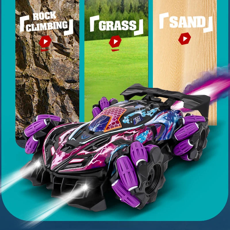 EZ WLtoys F1 Drift RC Car With Led Lights Music 2.4G Glove Gesture Radio Remote Control Spray Stunt Car 4WD Electric Children Toys