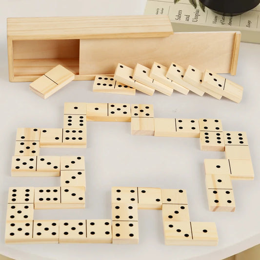 EZ wooden Domino chess set-high-quality board game toys, equipped with sturdy storage boxes, very suitable for family game nights
