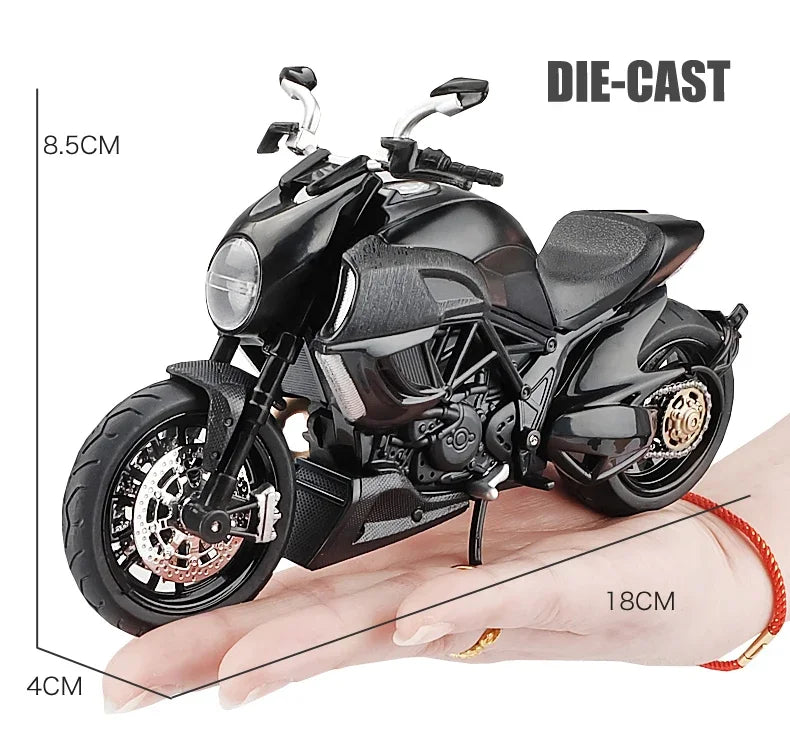 EZ 1:12 Ducati Diavel Carbon Red Die Cast Vehicles Collectible Hobbies Motorcycle Model Toys Birthday gift for children