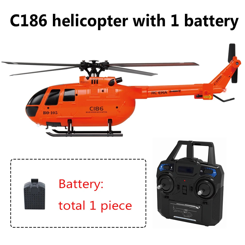 EZ C186 Pro B105 2.4G RTF RC Helicopter 4 Ppropellers 6 Axis Electronic Gyroscope for Stabilization Remote Control Hobbies Toys