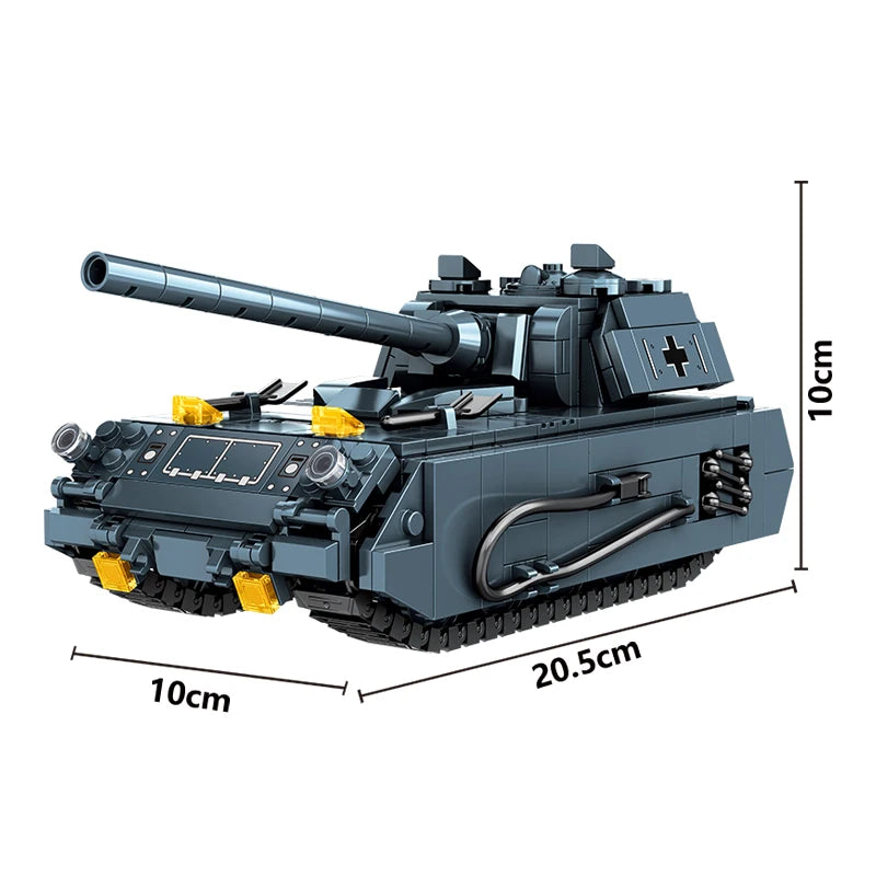 EZ WW2 Military Army Soldiers World War 2 Tank Armored Vehicle Model Assemble Building Blocks Bricks Children's DIY Toys Gift