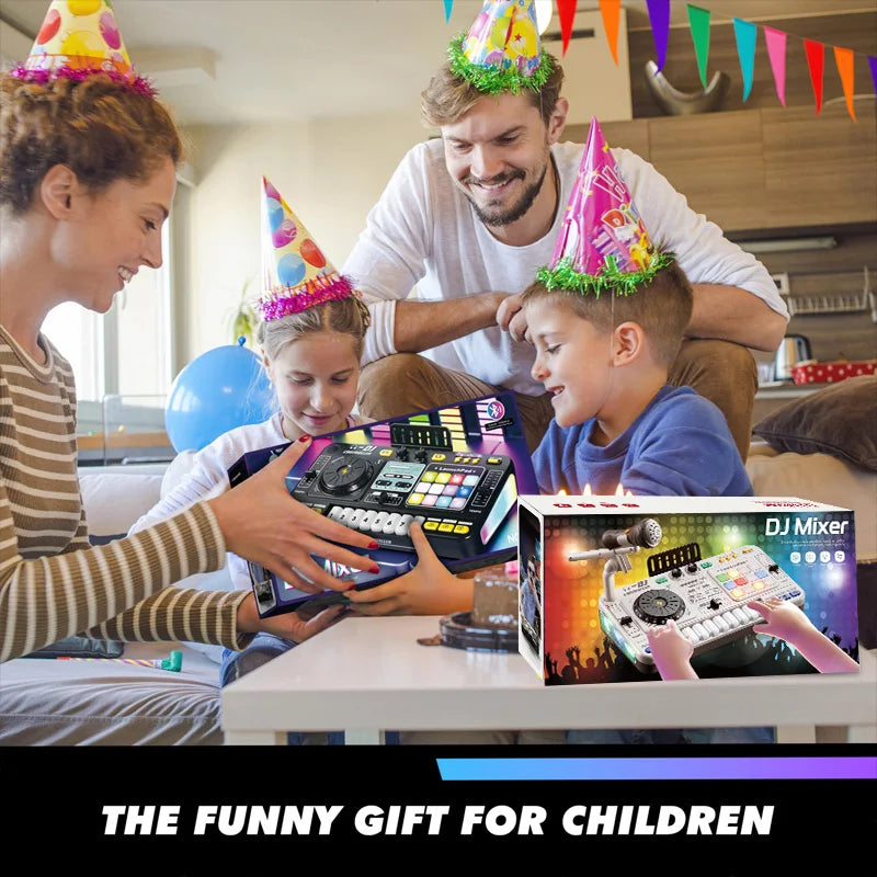 EZ Kids Simulation DJ Mixer Controller Toys Multifunctional Music Effects Electronic Learning Game Birthday Gift for Children