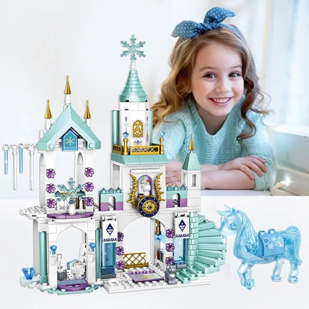 EZ Friends Princess Luxury Ice Castles Building Blocks Playground House Movies Bricks Classic Figures Set Toy for Girls DIY Gift