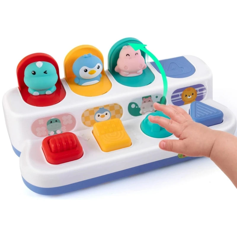 EZ Montessori Baby Pop Up Animals Toy Interactive Sensory Toys for Toddlers Developmental Educational Toy for Boys Girls 6-12 Month