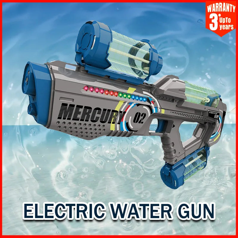 EZ 2025 Summer Electric Water Gun Children Toy Fully Automatic Continuous Shooting Water Gun with Sound Effects Luminous Efficacy