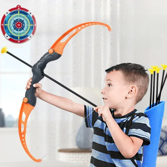 EZ Kids Bow and Arrow Set Outdoor  Archery Toys Set for Kids Ages 4-8 8-12 with Suction Cup Arrows For Kids Adult Stress Relief