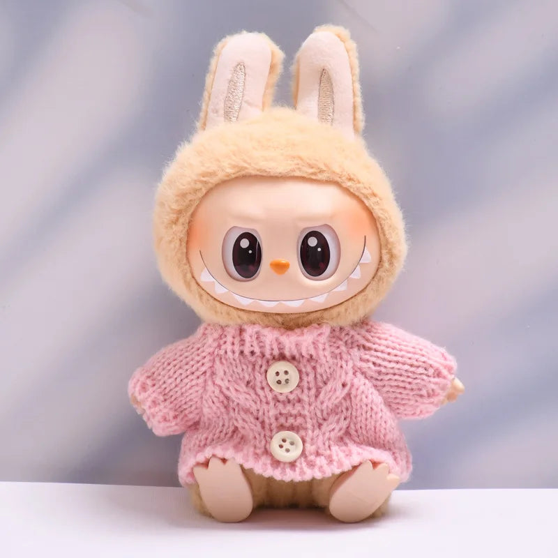 EZ 17cm Cute Mini Plush Doll'S Clothes Outfit Accessories For Korea Kpop Exo Labubu Idol Dolls Sweater Clothing DIY Kids Girl Gift