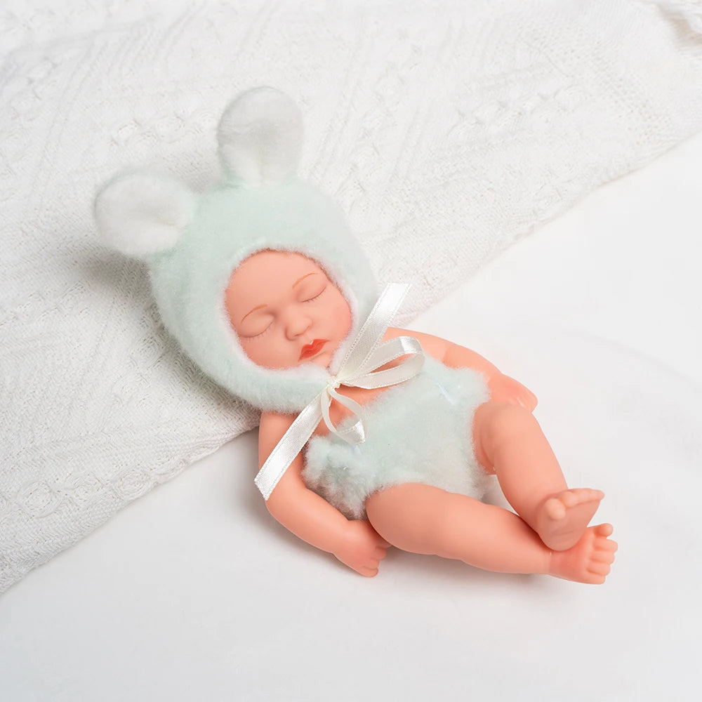 EZ New Soft Vinyl Reborn Dolls 20cm Baby Reborn Toys Waterproof Vinyl Bebe Doll Cute Mini Reborn Baby Doll For Girls Birthday Gift