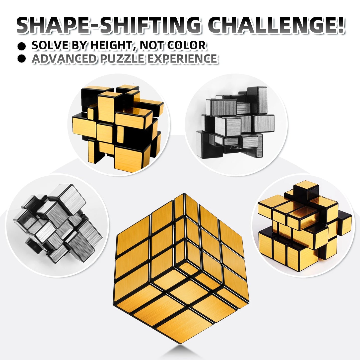 EZ SENGSO Mirror Cube 2x2 3x3 4x4 Magic Tower High-Reflectivity Puzzle Toy - Birthday Gift for Adults & Children's Logic Training