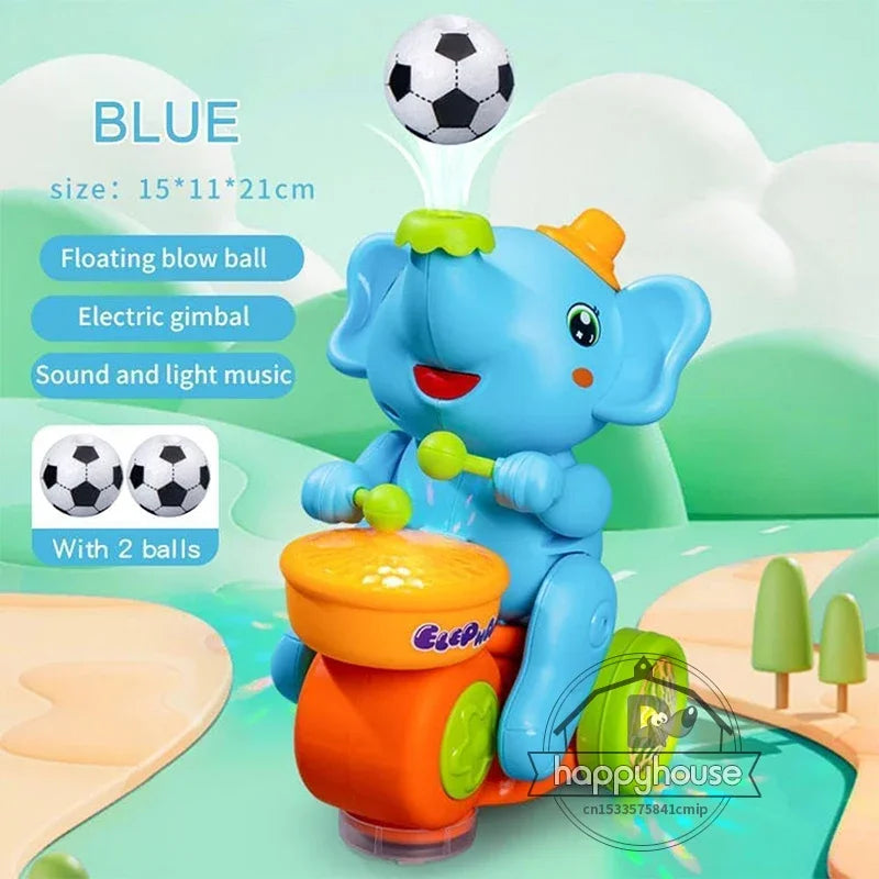 EZ Musical Walking Elephant Drummer Toys for  Kid Musical Toy with LED Light Music Sensory Activity Toys Learning Educational Toys