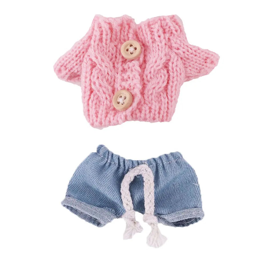 EZ Doll Sweater Pants Shoes set For labubu Clothes 17 cm Doll Accessories,Toys For Girls,Christmas Festival Birthday Present
