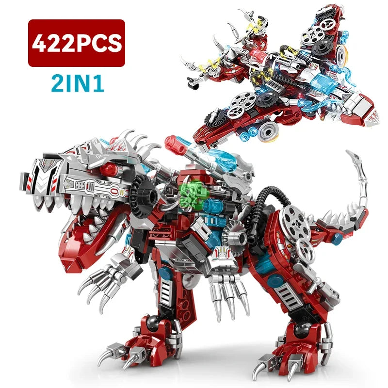 EZ 2IN1 Jurassic Mechanical Indominus Rex Dinosaur World Model Building Blocks City Fighter Dino Park Bricks Children Toy