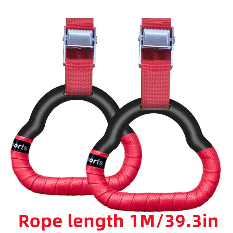 EZ Gymnastics Rings Kid Sport Toy Non-Slip Gym Rings With Swing Adjustable Straps Pull-up Workout Gymnastics Fitness Equipment Toy