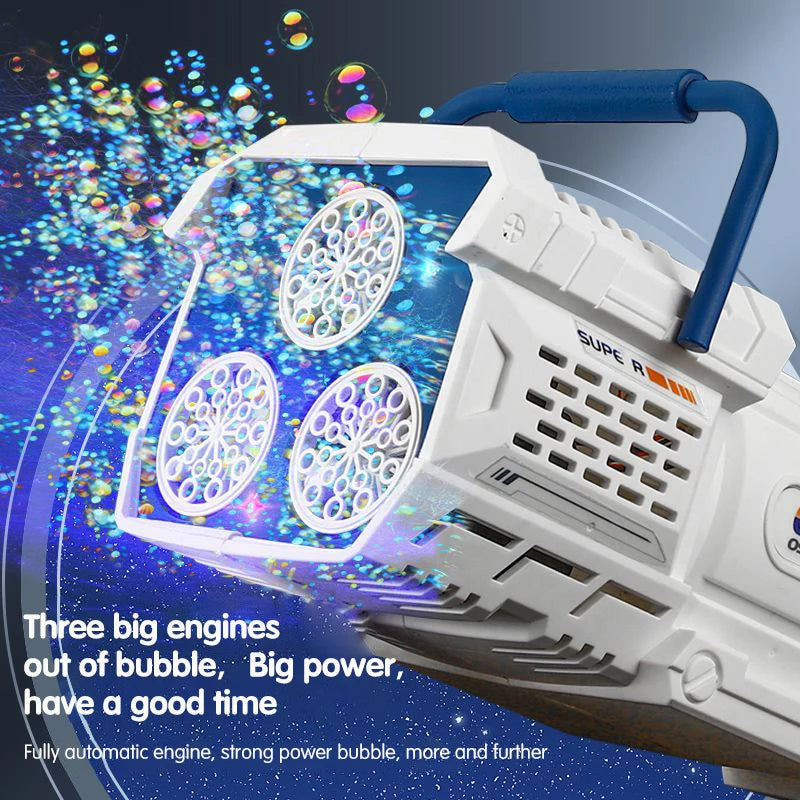 EZ 60 Holes Bubble Gun LED Light Electric Full Automatic Soap Bubble Machine Toys for Kids Outdoor Wedding Party Children's Gifts