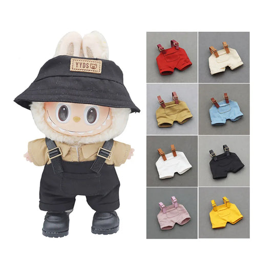 EZ For Labubu Doll Clothes Fashion Macaron Overalls Doll Clothes Color Match Hoodies Dolls Accessories Cute Decoration Little Cloth