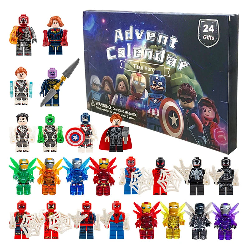 EZ Disney Marvel Advent Calendar Box Figure Anime Action Figure Model Building Blocks Christmas Advent Calendar Countdown Kids Toys