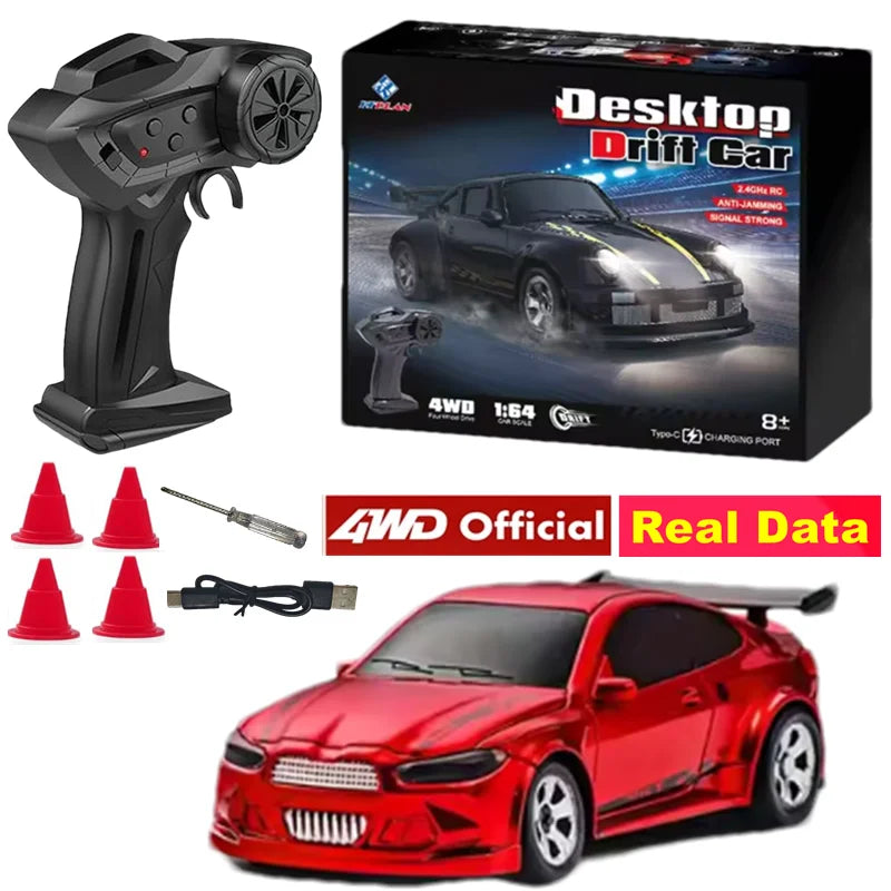 EZ 4WD Drift Racing Car 1/64 or 1/43 Mini Remote Controlled High Speed Car Radio Electric Competition Toy Gift For Kids Boys Adults