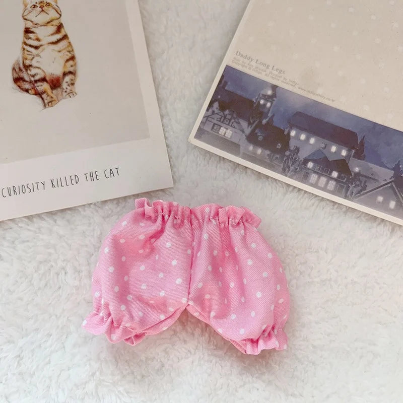 EZ Cute Mini Plush Doll's Clothes Bloomers For 17cm Labubu Idol Dolls Trousers Mini Shorts Clothing DIY Kid Gift Dolls Accessories