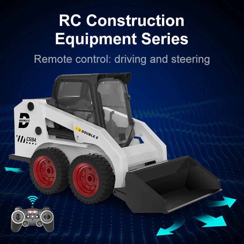 EZ RC Excavator Double E E594 1:14 2.4G Remote control Truck Slip Loader Digging Bucket 360 Rotation High Low Speed Engineer Toy
