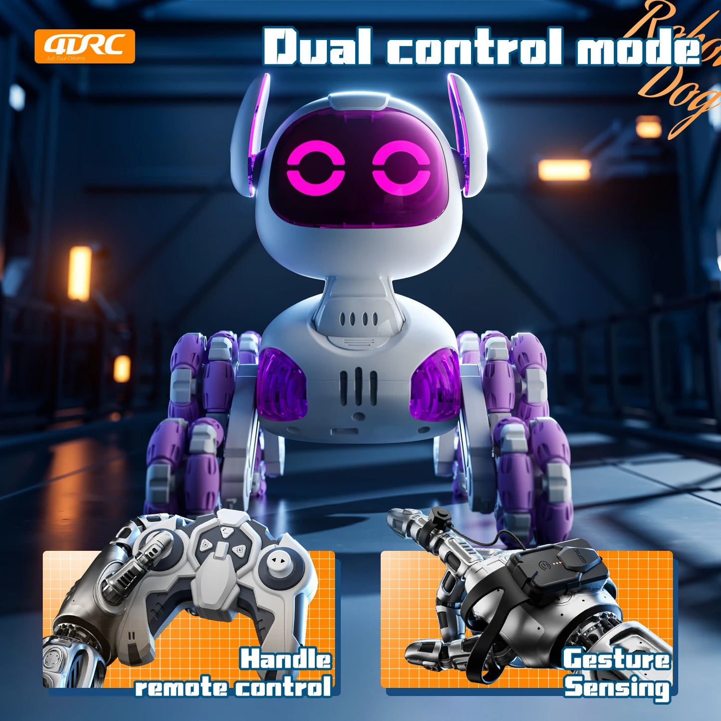 EZ Y9 8WD RC Robot Dog Car Toy 2.4G Radio Remote Control Cars Touch-sense Music Stunt Drift Vehicle Electric Toy for Boys Kids Gift