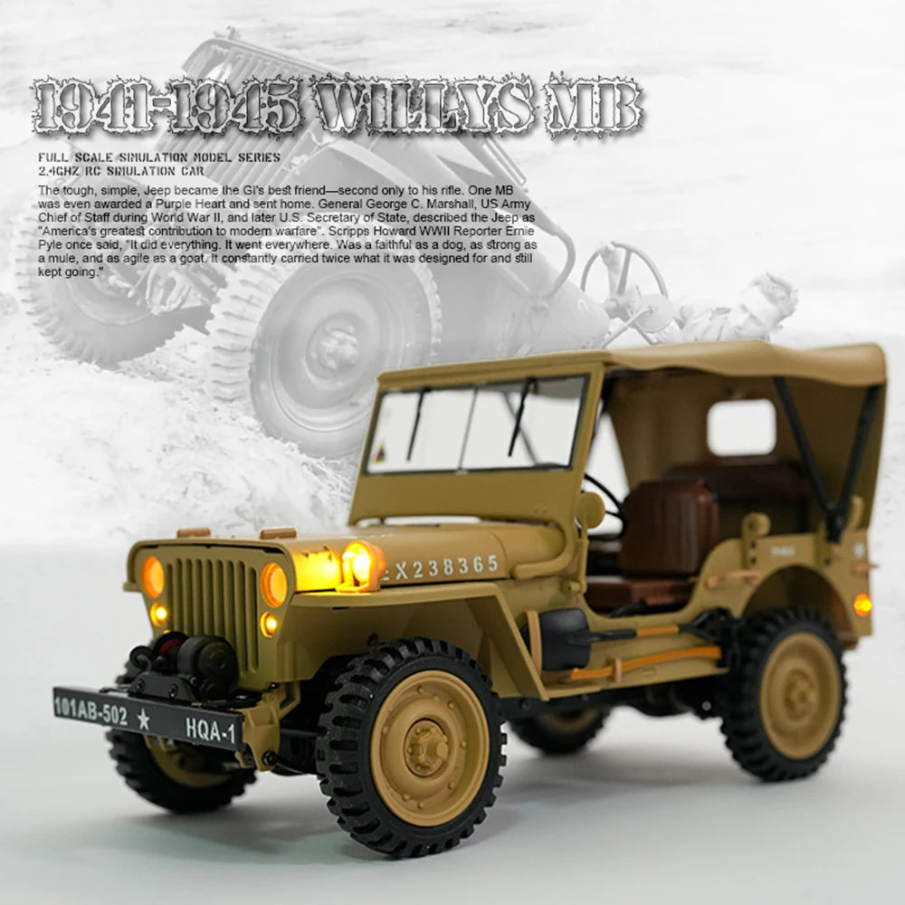 EZ 1/14 HG4-58 4WD Climbing Electric Remote Control Model Electric Car Simulation Military Truck Adult Children's Toy
