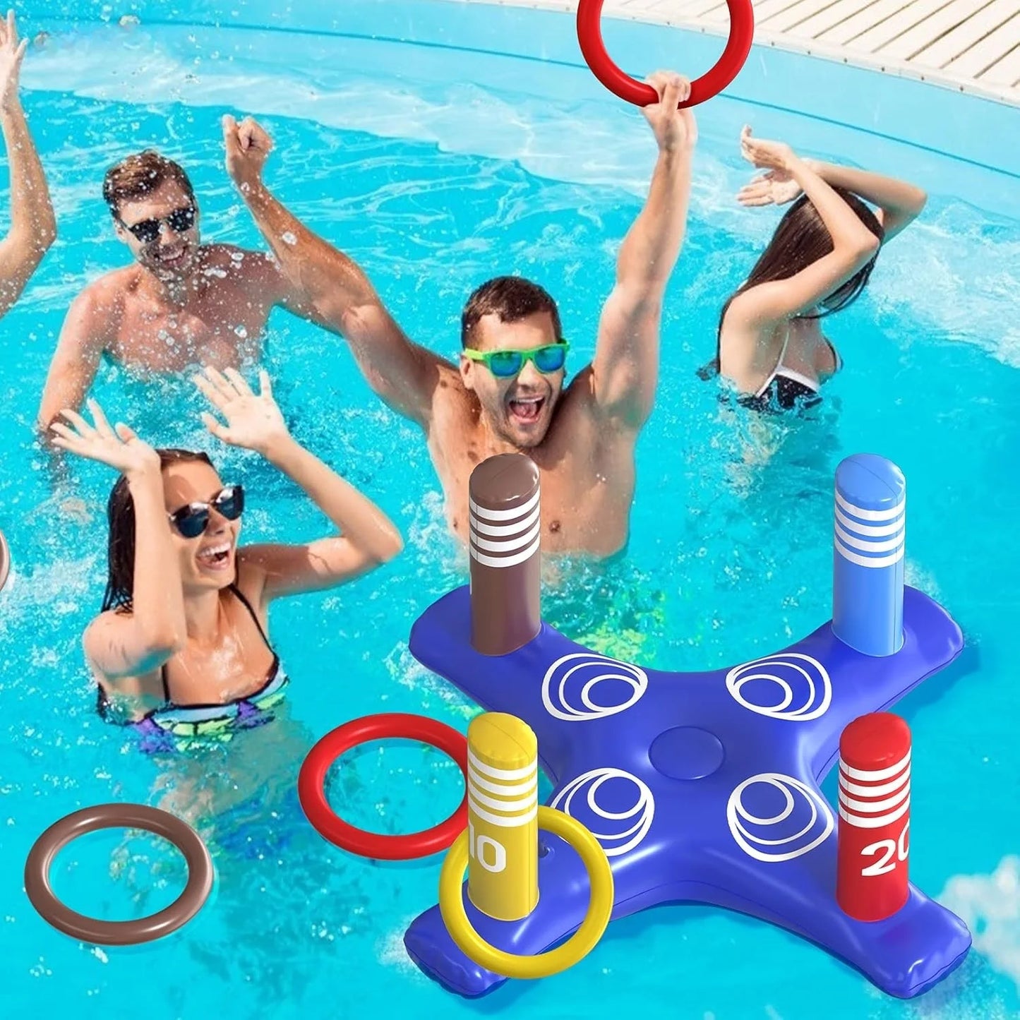 EZ Inflatable basketball stand, water inflatable adult outdoor swimming pool game, hoop basketball