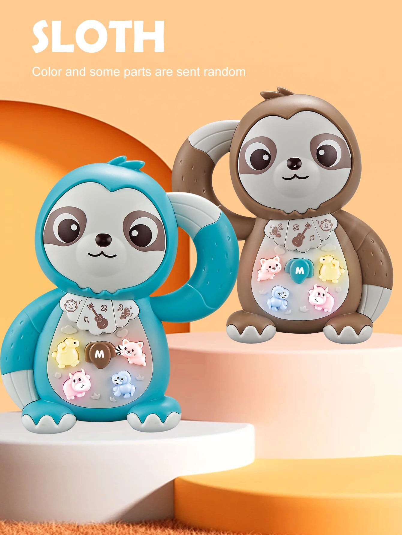 EZ Cartoon Animal Electronic Keyboard, Lighting Music Piano Multi-mode Sound Effect Switching, Puzzle Early Education Toys for 3+