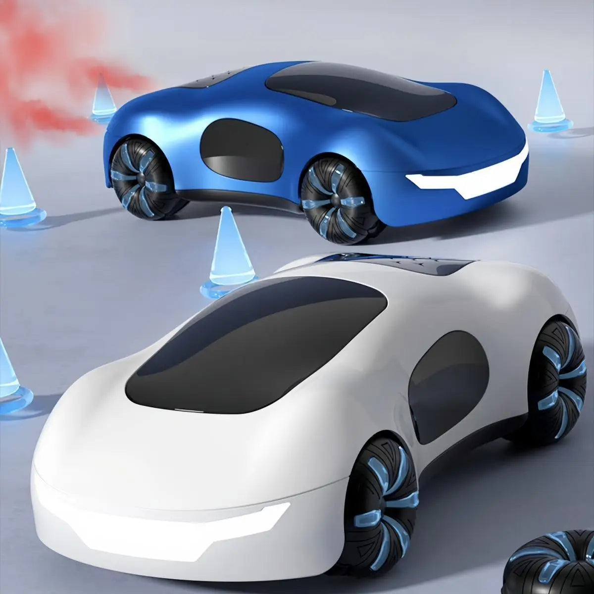 EZ NEW cool sports car dual spray with sound and cool lights four-wheel drive science fiction concept car children's remote control