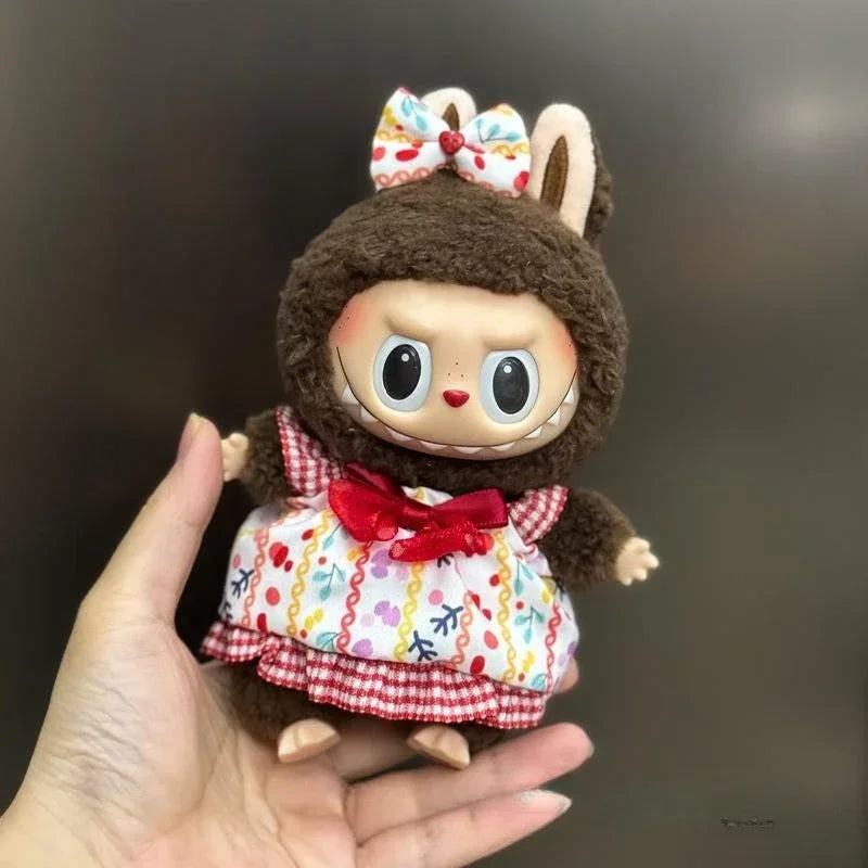 EZ Mini Plush Doll'S Clothes Outfit Accessories For Korea Kpop Exo 15-17cm Labubu Idol Overalls set Clothing Gift