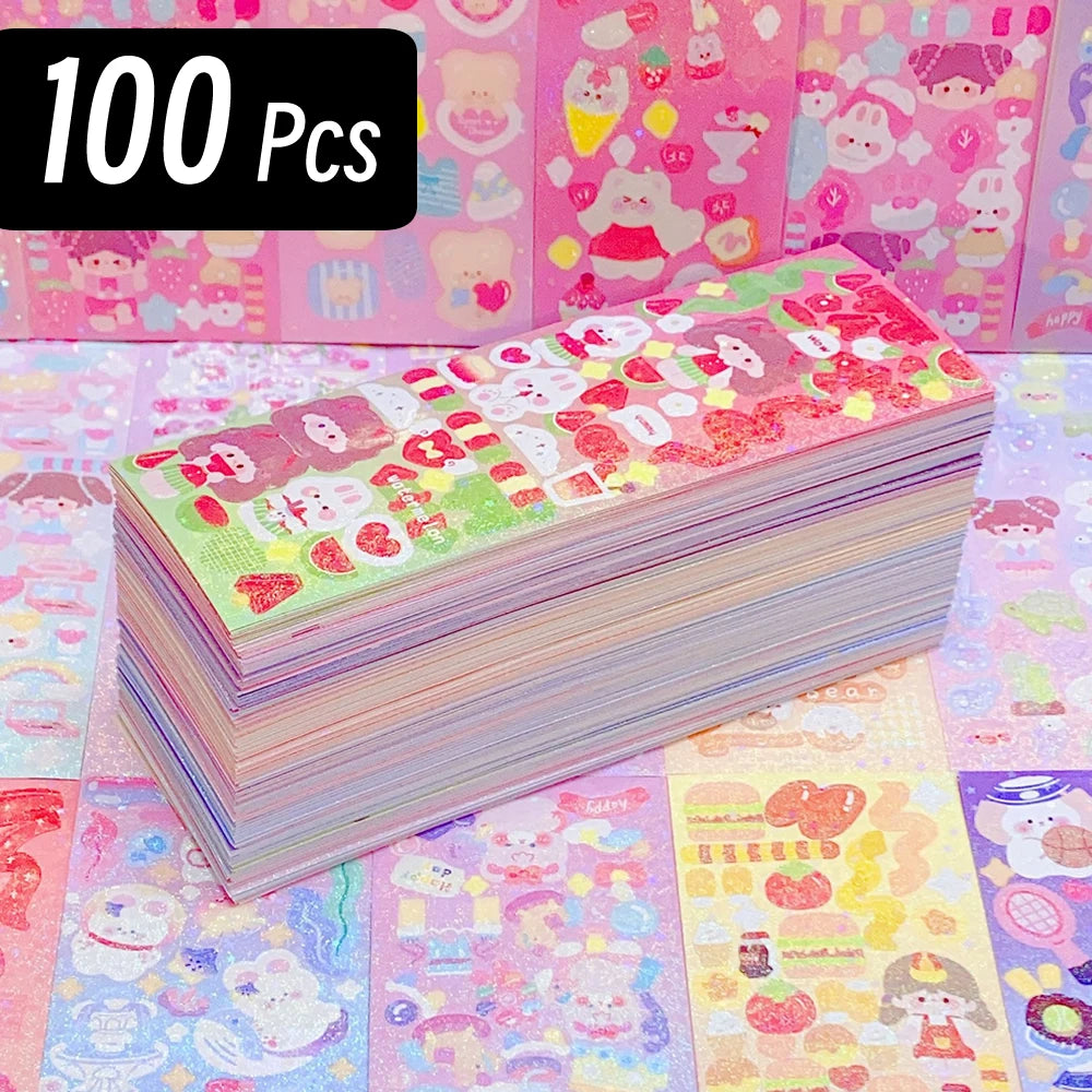 EZ 200p Kawaii Stickers for Kids Cute Stationary Aesthetic Diary Decoration Art Supplies Stickers for Scrapbooking Lot Korean Paper