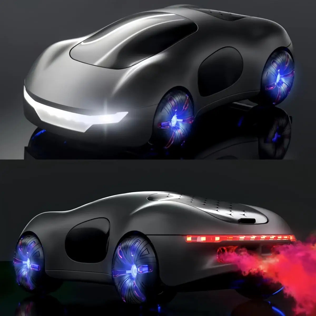 EZ NEW cool sports car dual spray with sound and cool lights four-wheel drive science fiction concept car children's remote control