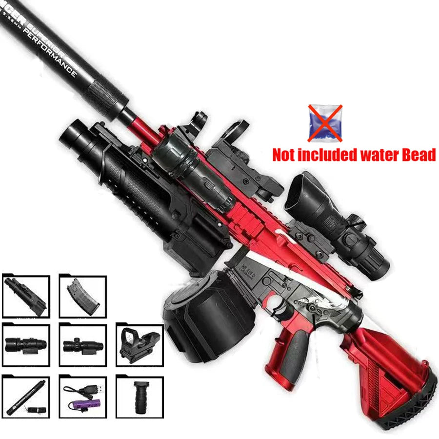 EZ The New M416 Electric Burst Toy Gun Without Gel Ball Can Be Manually and Can Be Electric with Fully Equipped with Flashlight Infrared Boy Toy Game
