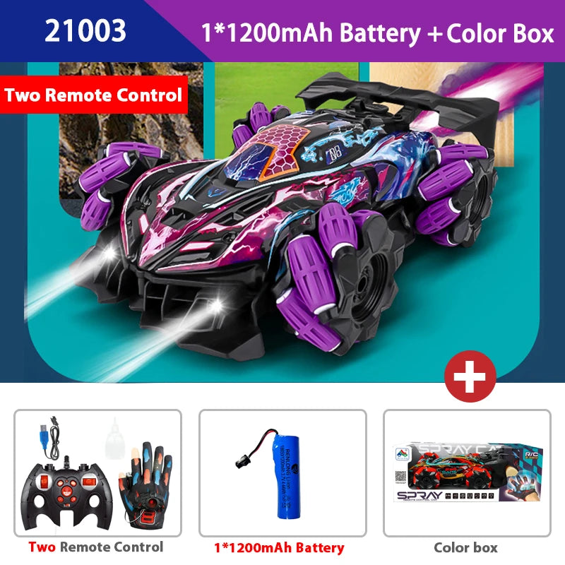 EZ WLtoys F1 Drift RC Car With Led Lights Music 2.4G Glove Gesture Radio Remote Control Spray Stunt Car 4WD Electric Children Toys