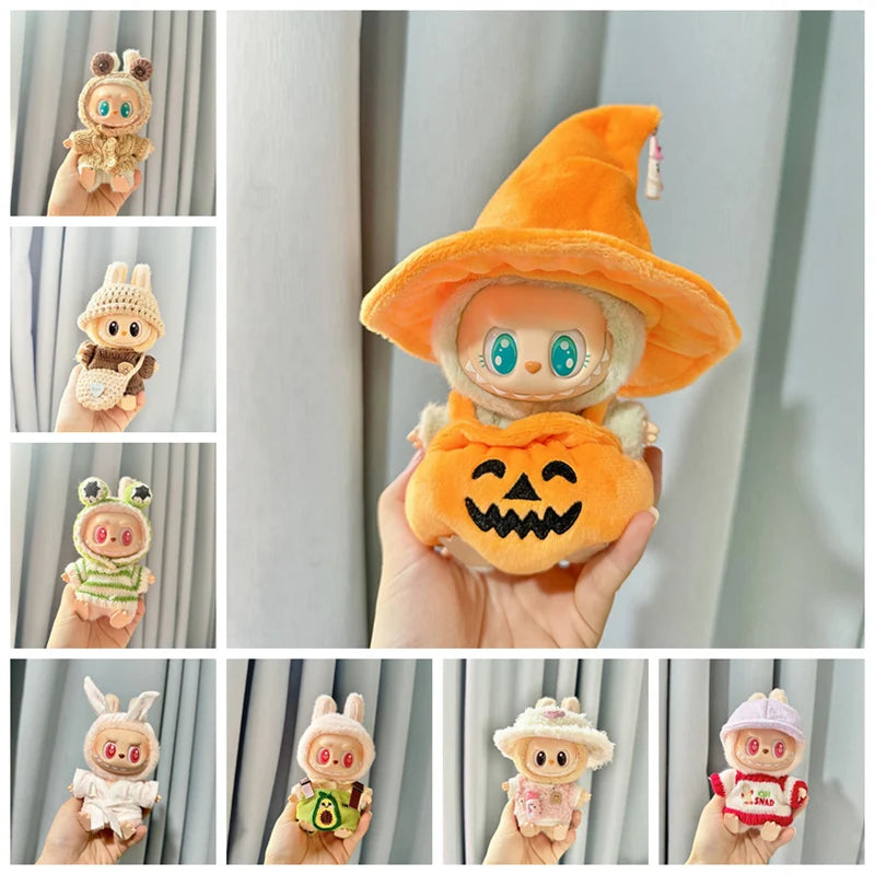 EZ 17cm Kawaii Plush Doll'S Clothes Outfit Accessories For Korea Kpop Exo Labubu Idol Dolls Pumpkin Set Clothing DIY Christmas Gift
